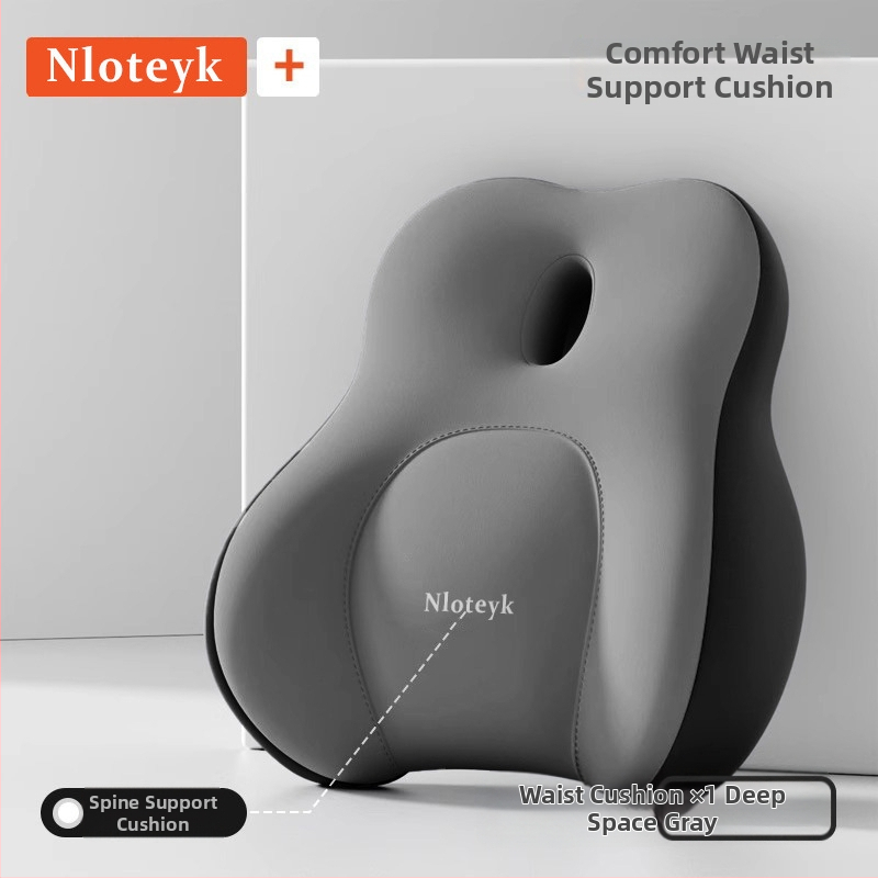 Automobilių juosmens atrama - nugaros atrama vairuotojo sėdynei, palmių pluošto užpildas, minimalistinis stilius, universalus suderinamumas