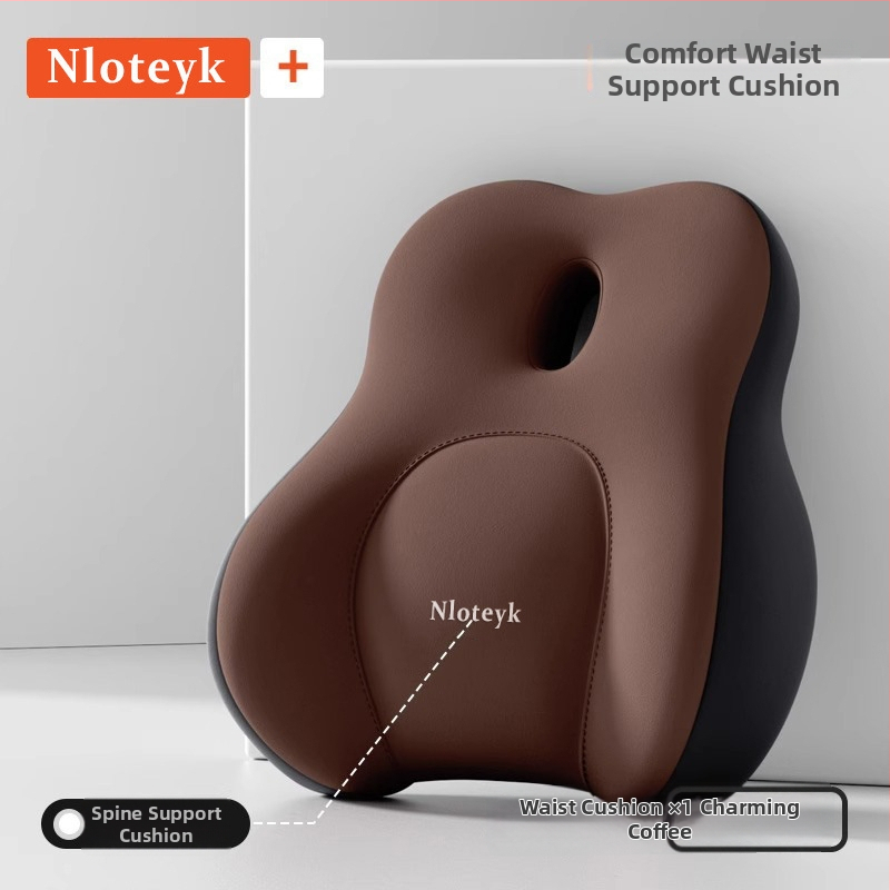 Automobilių juosmens atrama - nugaros atrama vairuotojo sėdynei, palmių pluošto užpildas, minimalistinis stilius, universalus suderinamumas