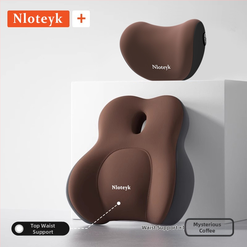 Automobilių juosmens atrama - nugaros atrama vairuotojo sėdynei, palmių pluošto užpildas, minimalistinis stilius, universalus suderinamumas