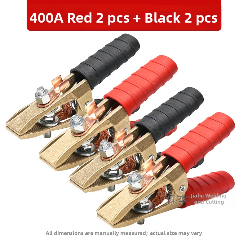 Baterijos laikiklis su grynu vario krokodilo klipu, laidų jungtis ir sustiprinta žemės skava