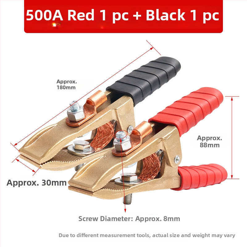 Baterijos laikiklis su grynu vario krokodilo klipu, laidų jungtis ir sustiprinta žemės skava