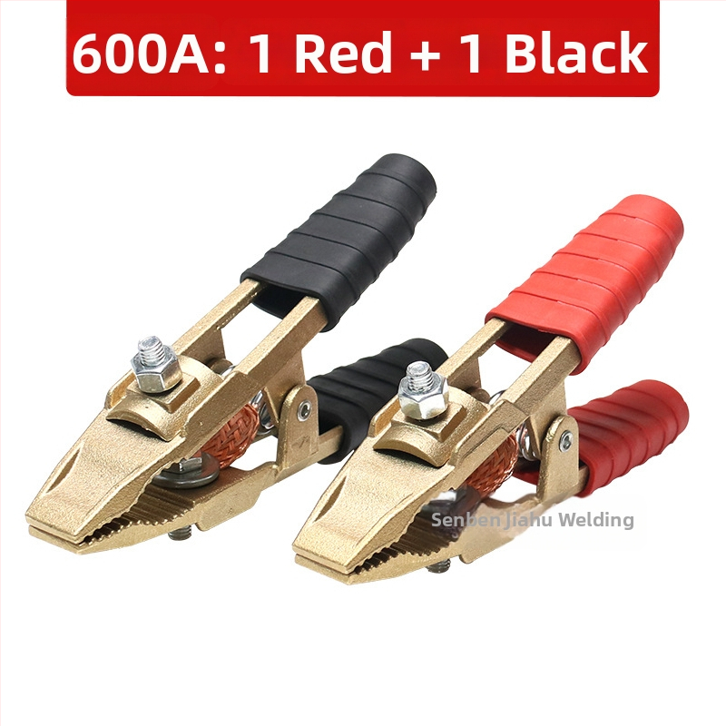 Baterijos laikiklis su grynu vario krokodilo klipu, laidų jungtis ir sustiprinta žemės skava