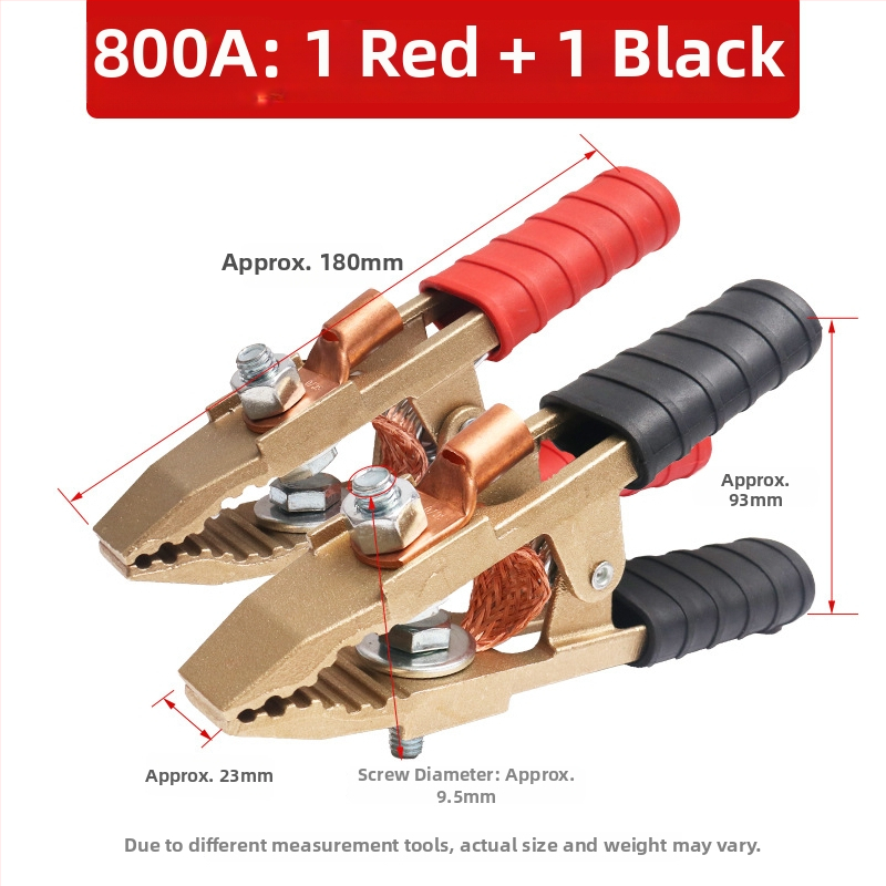 Baterijos laikiklis su grynu vario krokodilo klipu, laidų jungtis ir sustiprinta žemės skava