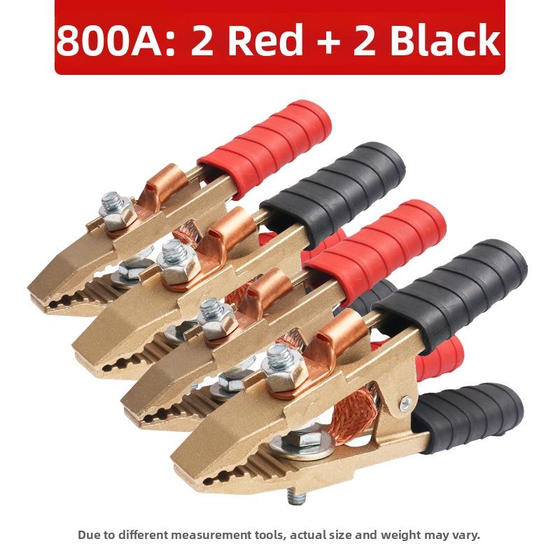 Baterijos laikiklis su grynu vario krokodilo klipu, laidų jungtis ir sustiprinta žemės skava