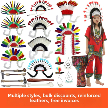 Облекло за глава за деца с пера и огърлица – пролет 2025