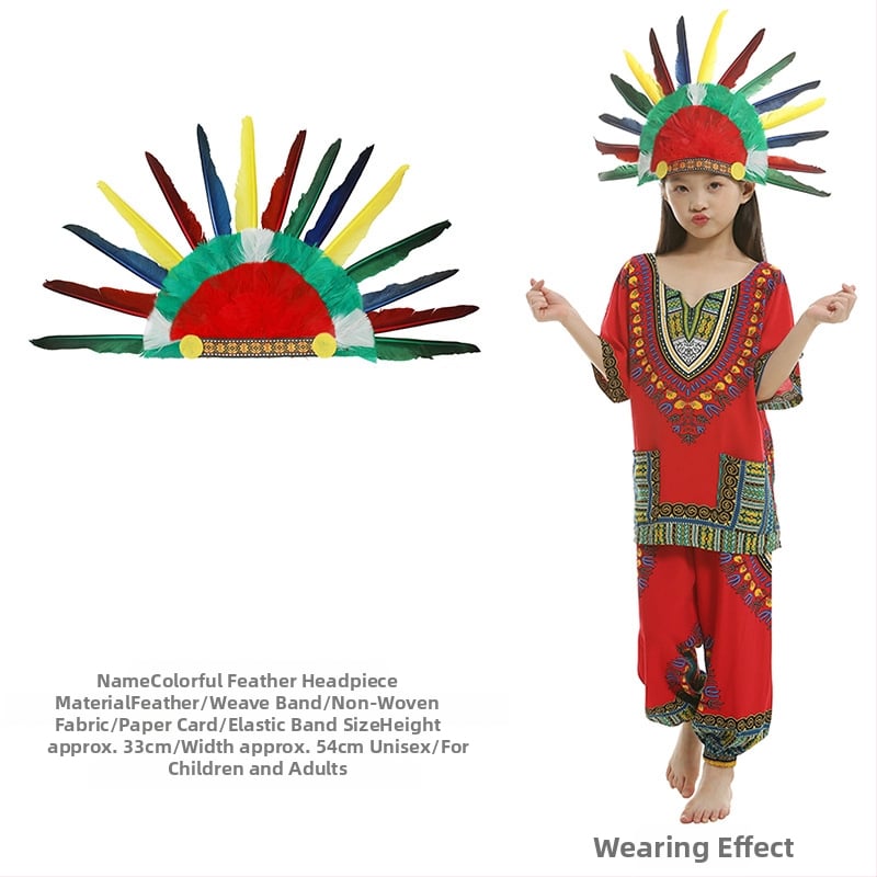 Облекло за глава за деца с пера и огърлица – пролет 2025