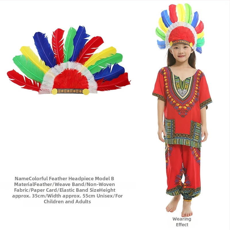 Облекло за глава за деца с пера и огърлица – пролет 2025