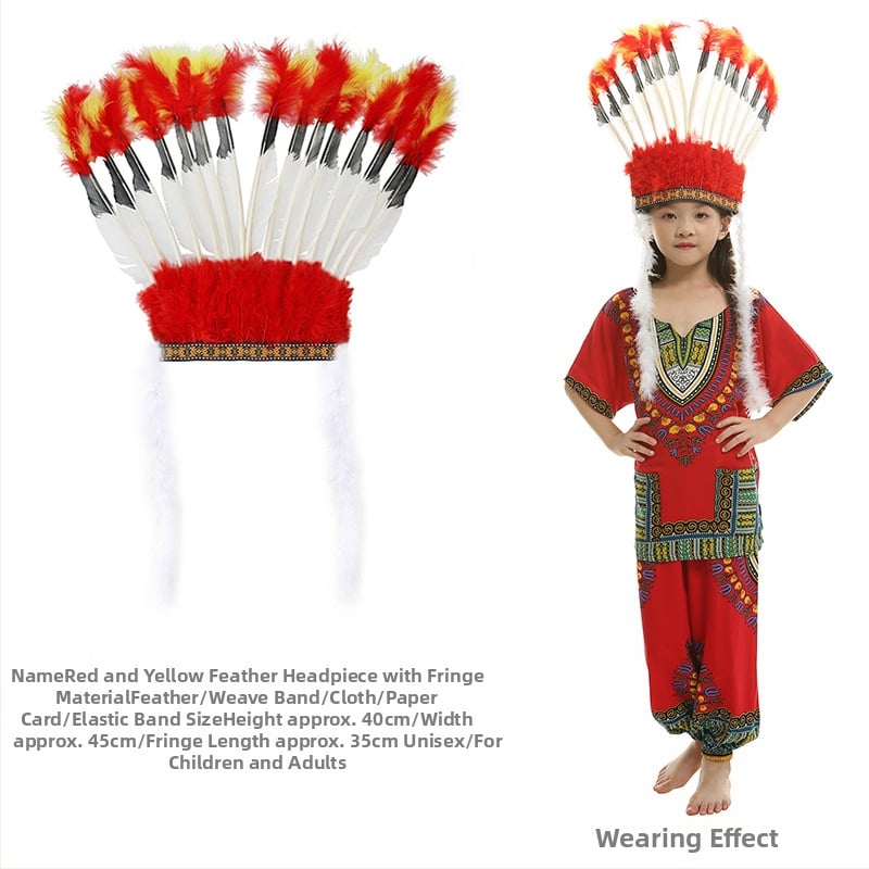 Облекло за глава за деца с пера и огърлица – пролет 2025