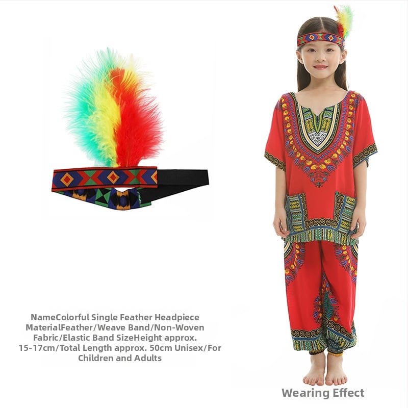 Облекло за глава за деца с пера и огърлица – пролет 2025