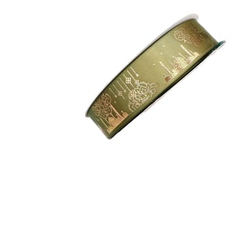 Dekoratyvinė juostelė su folijos įspaudu, motyvais: žvaigždė, mėnulis ir raidės; skirta dovanoms įvynioti ir šventinei dekoracijai