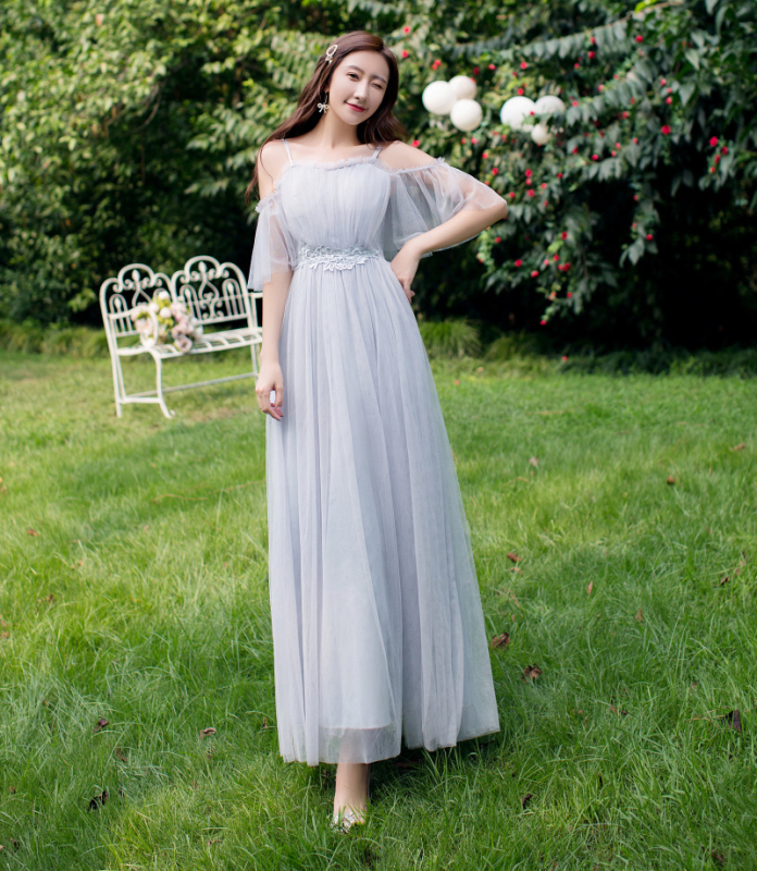 Yaoleen Κλασικό φόρεμα κουμπάρας από δίχτυ, 90–95% πολυεστέρας, μακρύ, κομψό στυλ