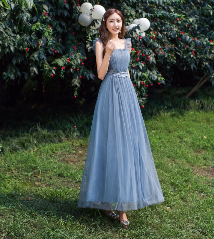 Yaoleen Κλασικό φόρεμα κουμπάρας από δίχτυ, 90–95% πολυεστέρας, μακρύ, κομψό στυλ