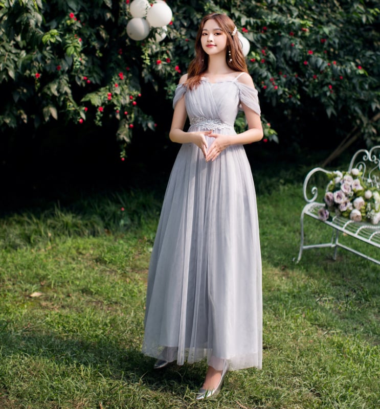 Yaoleen Κλασικό φόρεμα κουμπάρας από δίχτυ, 90–95% πολυεστέρας, μακρύ, κομψό στυλ