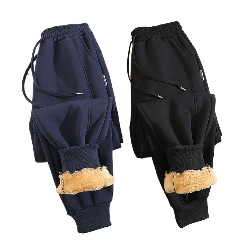 Moterų harėm jogger kelnės su fliso viduje, vilninis audinys, 50–70% vilnos, laisvas kirpimas, žiema 2025