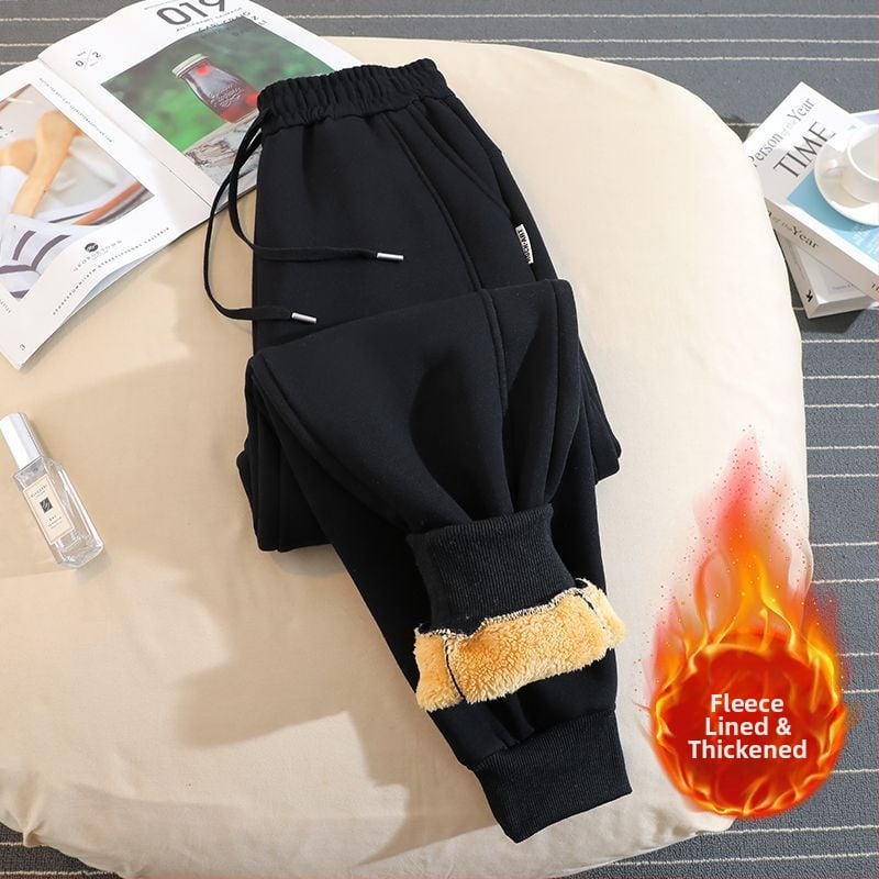 Moterų harėm jogger kelnės su fliso viduje, vilninis audinys, 50–70% vilnos, laisvas kirpimas, žiema 2025