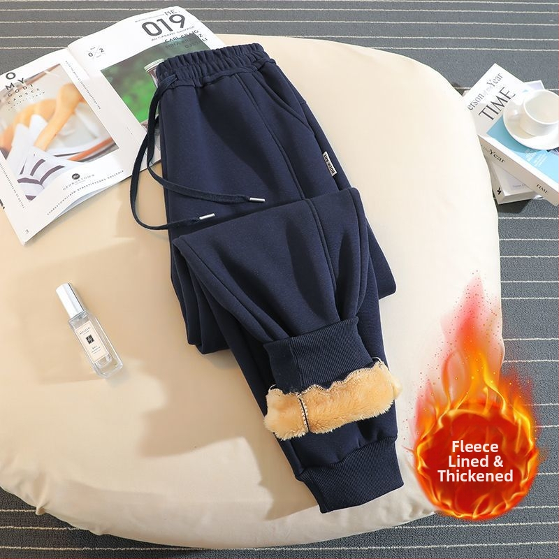 Moterų harėm jogger kelnės su fliso viduje, vilninis audinys, 50–70% vilnos, laisvas kirpimas, žiema 2025