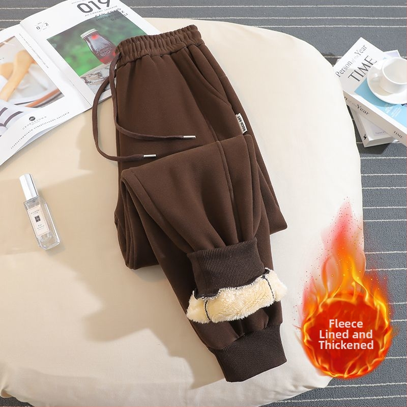 Moterų harėm jogger kelnės su fliso viduje, vilninis audinys, 50–70% vilnos, laisvas kirpimas, žiema 2025