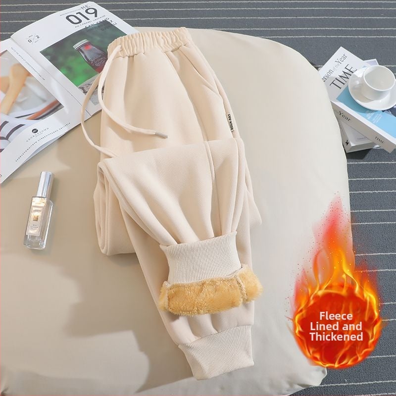Moterų harėm jogger kelnės su fliso viduje, vilninis audinys, 50–70% vilnos, laisvas kirpimas, žiema 2025