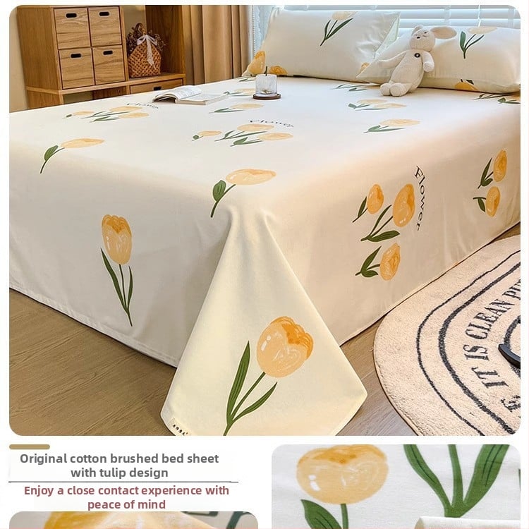 Brushed medvilnės Twill patalynės komplektas, 3 dalių, vienodas raštas, reaktyvus dažymas