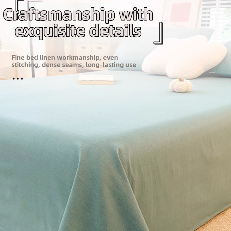 Комплект чаршафи от бръснат памук с твил, 3 части, еднотонен модел, реактивно боядисани, подходящи за всички сезони