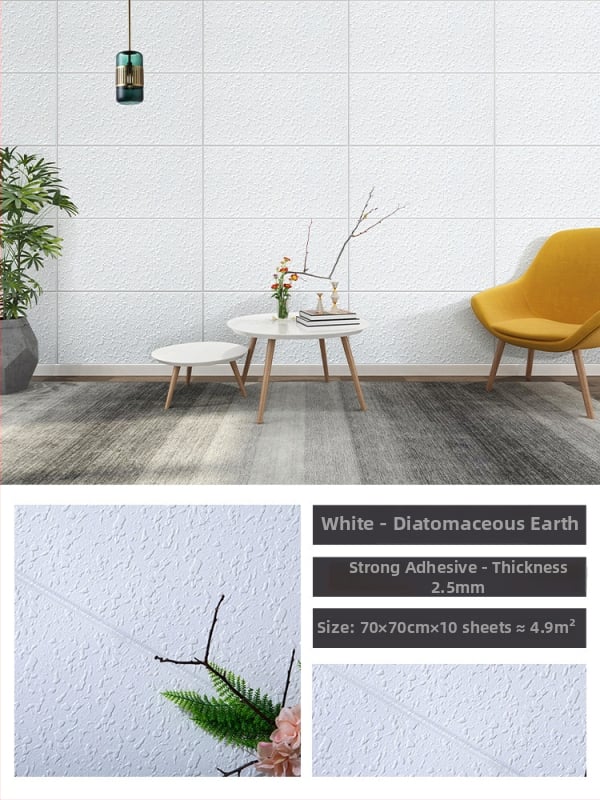 3D lipnus sienos lipdukas svetainei, Nordic stilius, vandeniui atsparus XPE putų