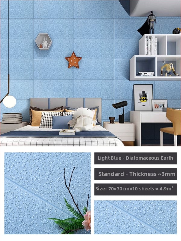 3D lipnus sienos lipdukas svetainei, Nordic stilius, vandeniui atsparus XPE putų