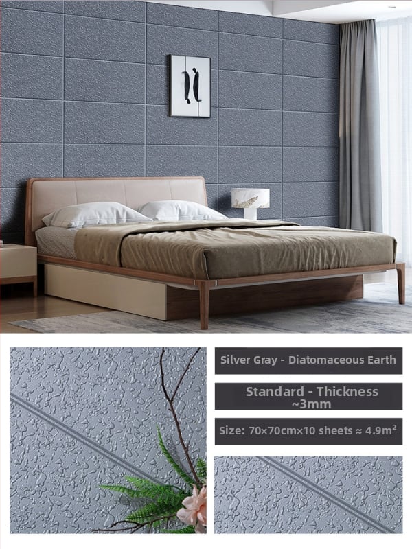 3D lipnus sienos lipdukas svetainei, Nordic stilius, vandeniui atsparus XPE putų