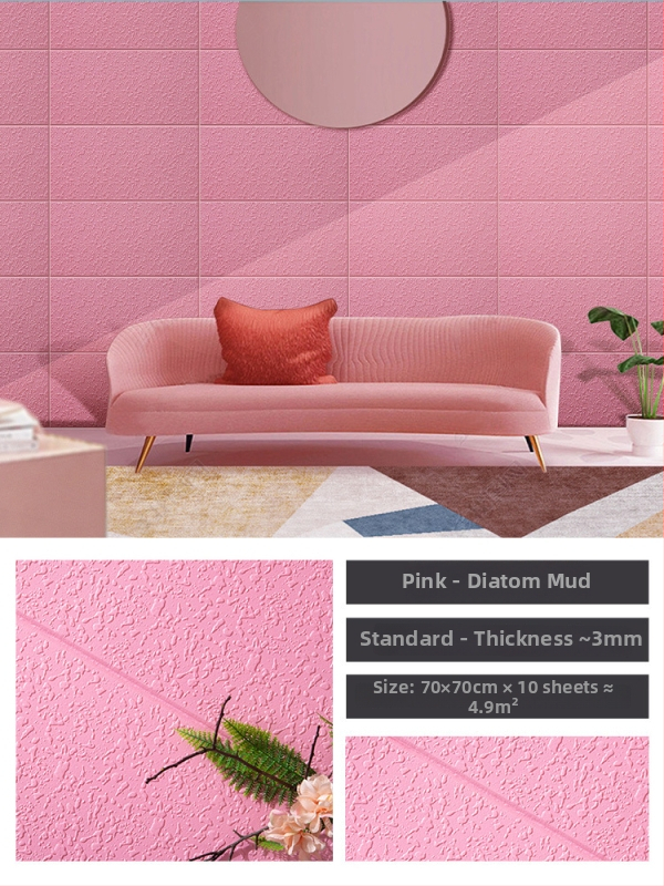 3D lipnus sienos lipdukas svetainei, Nordic stilius, vandeniui atsparus XPE putų