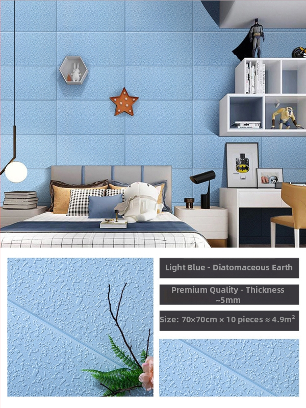 3D lipnus sienos lipdukas svetainei, Nordic stilius, vandeniui atsparus XPE putų