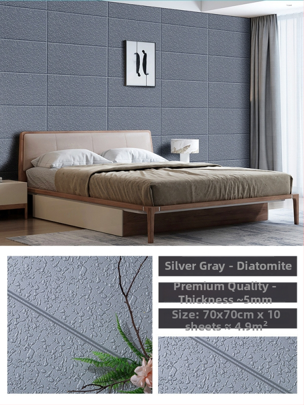 3D lipnus sienos lipdukas svetainei, Nordic stilius, vandeniui atsparus XPE putų