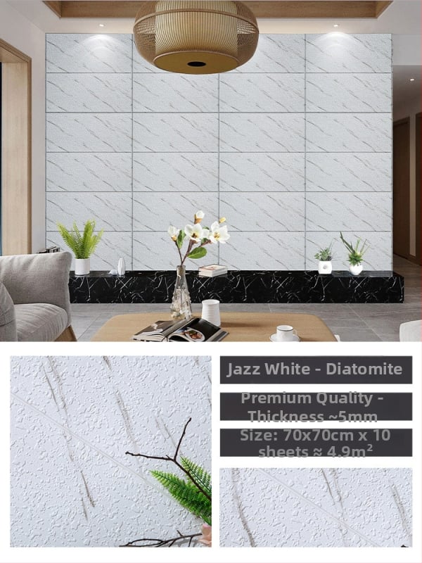 3D lipnus sienos lipdukas svetainei, Nordic stilius, vandeniui atsparus XPE putų