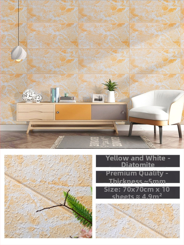 3D lipnus sienos lipdukas svetainei, Nordic stilius, vandeniui atsparus XPE putų