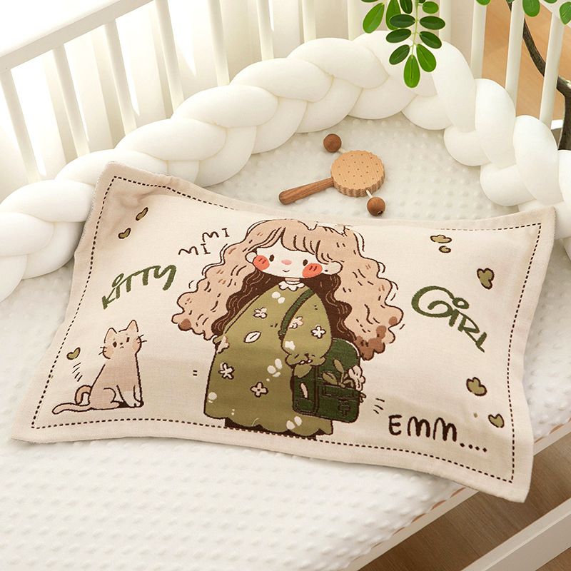 Vaikų pagalvės užvalkalas, 100% medvilnė, sugeria prakaitą ir kvėpuoja, animacinis raštas, Korėjos stilius, žakardo audinys