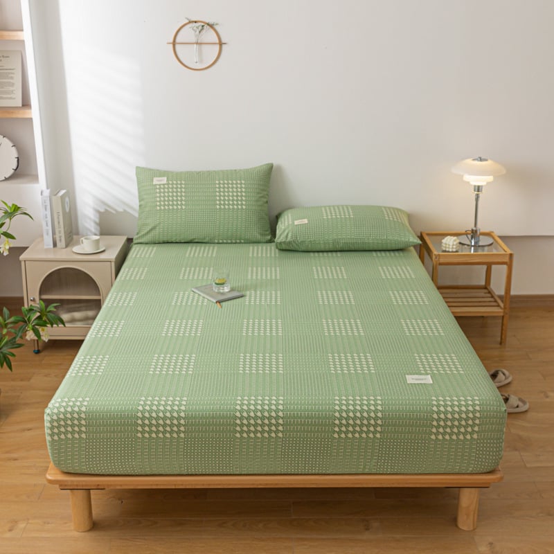 Elastinė lovos pakloda, 100% medvilnė, Twill audinys, reaktinis dažymas, audinio tankis 133x72, svoris 500–800 g