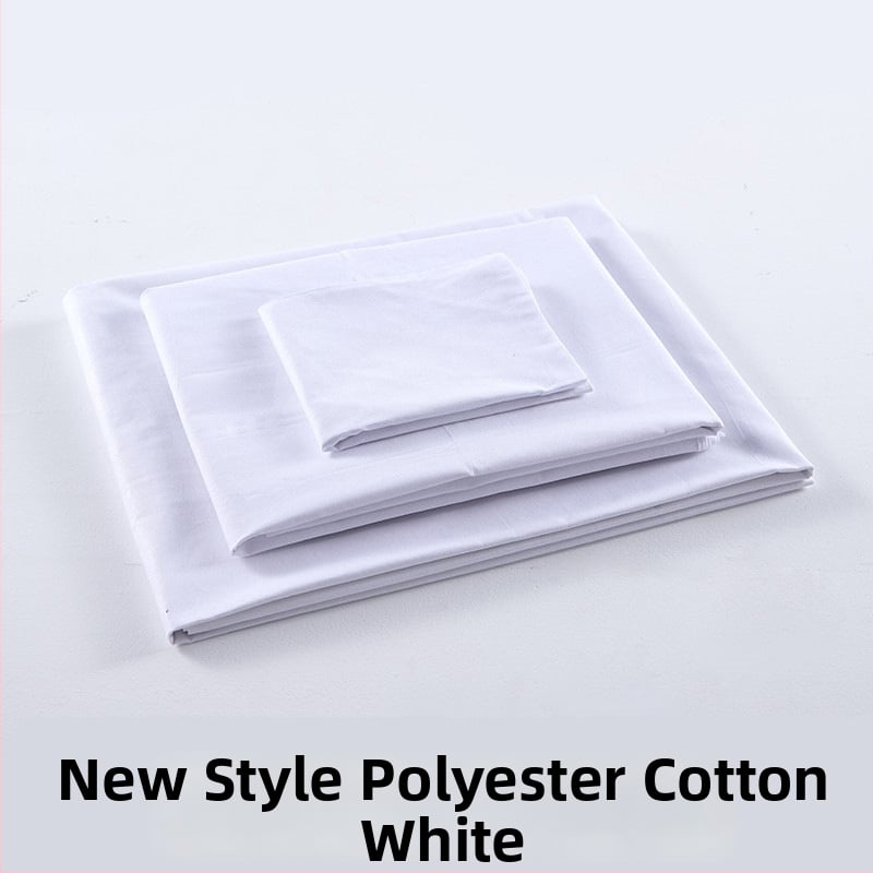 Tryjų dalių patalynės komplektas studentų bendrabutyje, poliesterio–medvilnės audinys, reaktiškai dažyta, twill audimas, vienos spalvos raštas