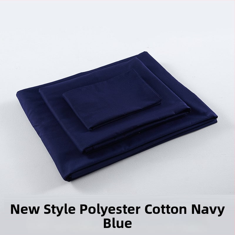 Tryjų dalių patalynės komplektas studentų bendrabutyje, poliesterio–medvilnės audinys, reaktiškai dažyta, twill audimas, vienos spalvos raštas