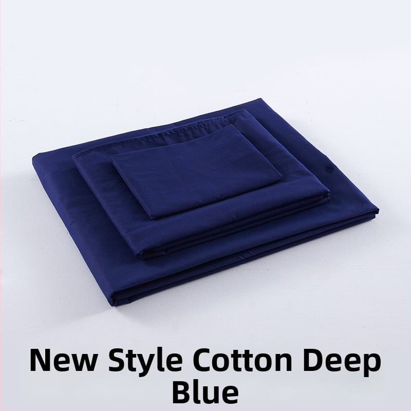 Tryjų dalių patalynės komplektas studentų bendrabutyje, poliesterio–medvilnės audinys, reaktiškai dažyta, twill audimas, vienos spalvos raštas