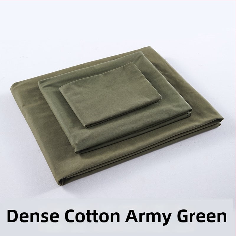 Tryjų dalių patalynės komplektas studentų bendrabutyje, poliesterio–medvilnės audinys, reaktiškai dažyta, twill audimas, vienos spalvos raštas