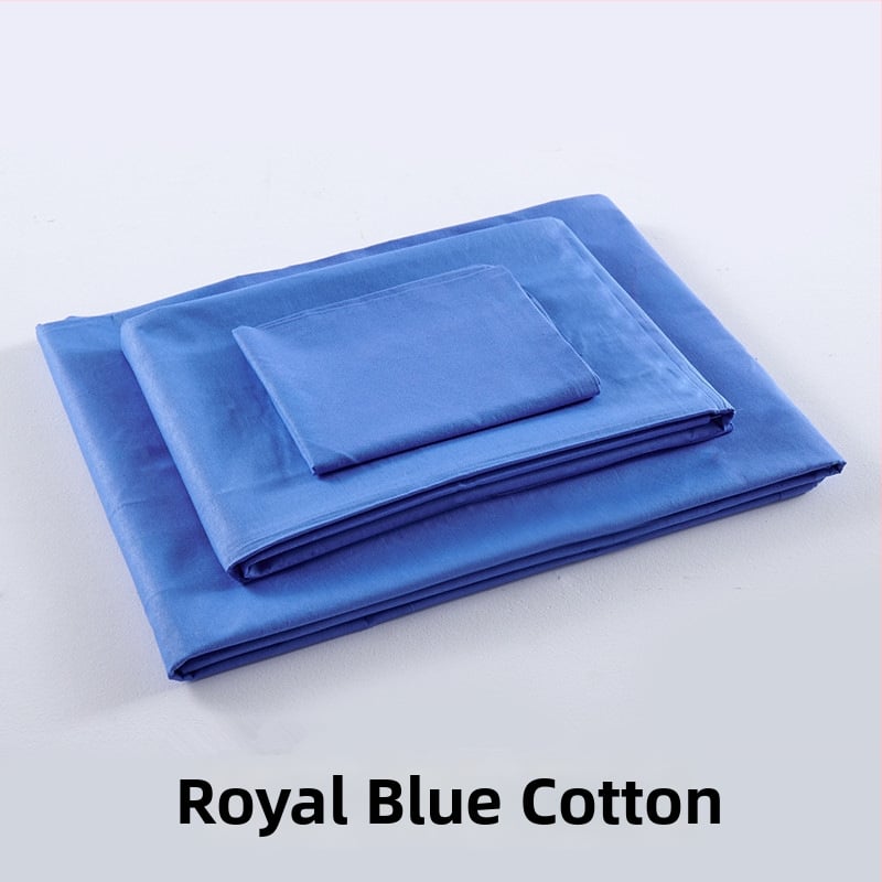 Tryjų dalių patalynės komplektas studentų bendrabutyje, poliesterio–medvilnės audinys, reaktiškai dažyta, twill audimas, vienos spalvos raštas