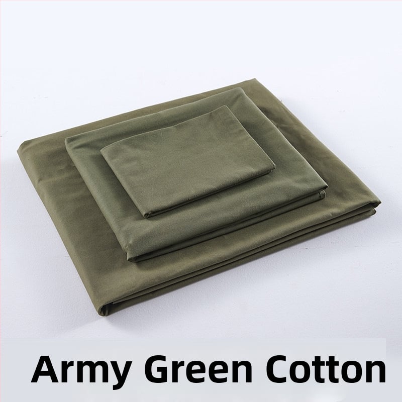 Tryjų dalių patalynės komplektas studentų bendrabutyje, poliesterio–medvilnės audinys, reaktiškai dažyta, twill audimas, vienos spalvos raštas