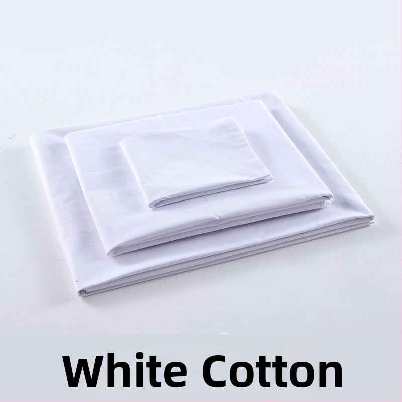 Tryjų dalių patalynės komplektas studentų bendrabutyje, poliesterio–medvilnės audinys, reaktiškai dažyta, twill audimas, vienos spalvos raštas