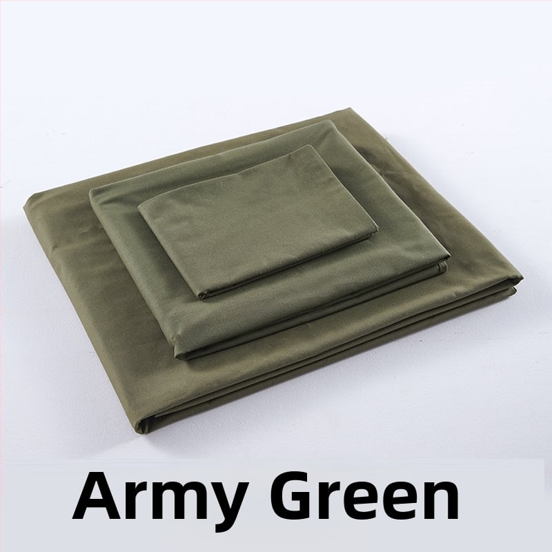 Tryjų dalių patalynės komplektas studentų bendrabutyje, poliesterio–medvilnės audinys, reaktiškai dažyta, twill audimas, vienos spalvos raštas