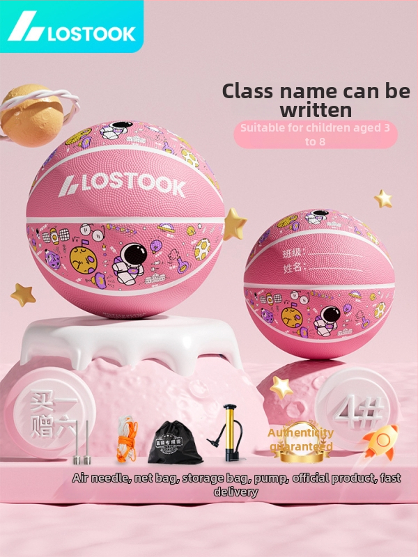 Vaikų guminis krepšinio kamuolys – lauko treniruočių kamuolys krepšiniui ir tinklui