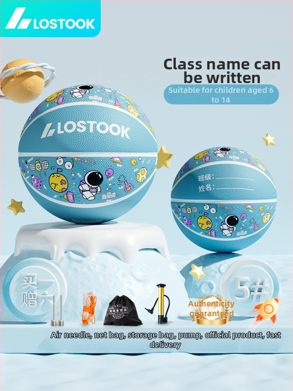 Vaikų guminis krepšinio kamuolys – lauko treniruočių kamuolys krepšiniui ir tinklui