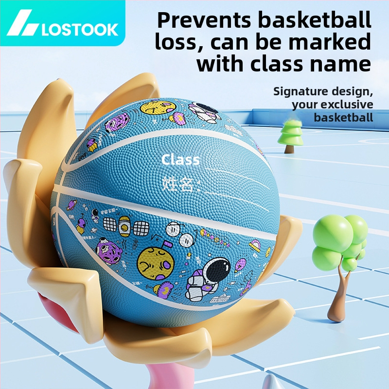 Detská tréningová lopta na basketbal – odolná guma, protišmyková, veľkosti 3/4/5, vonkajšie použitie