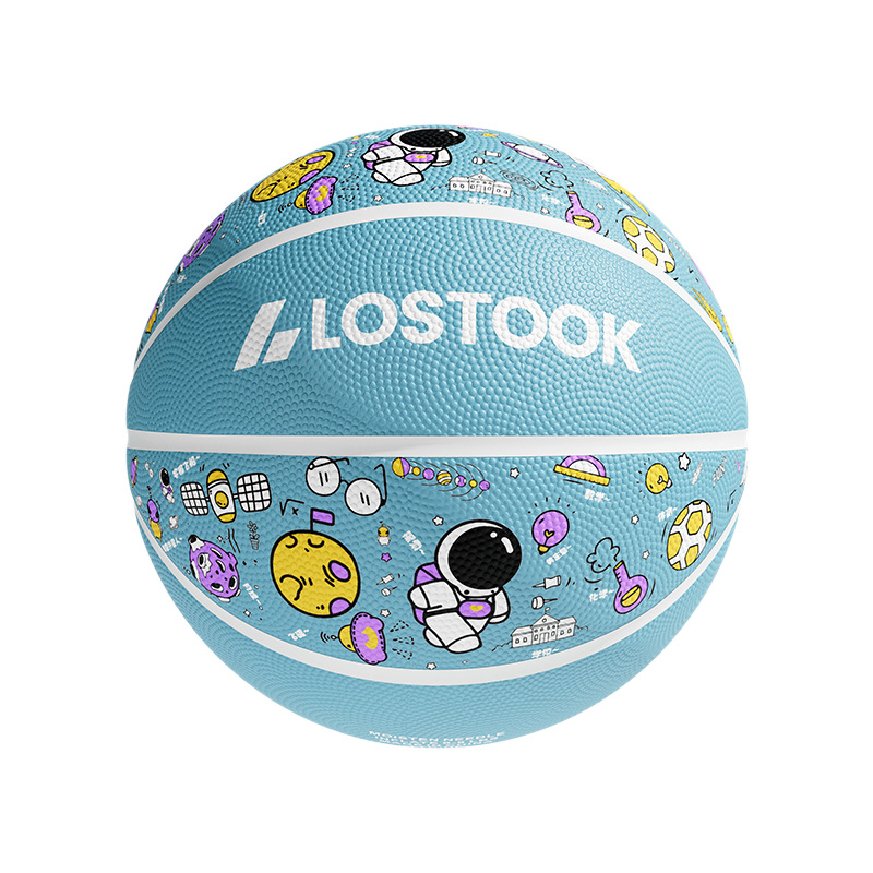 Vaikų guminis krepšinio kamuolys – lauko treniruočių kamuolys krepšiniui ir tinklui