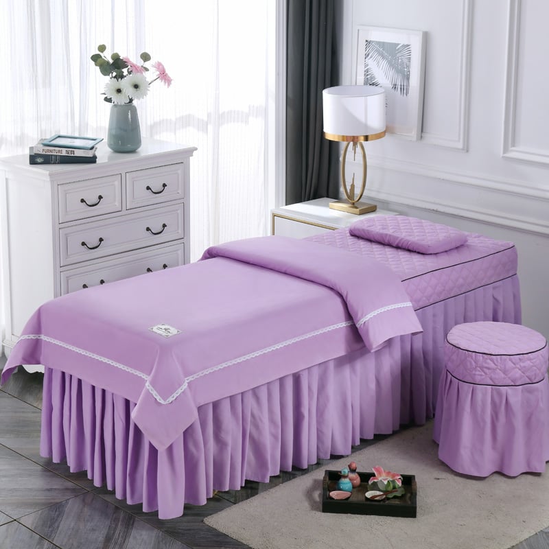 Keturių dalių lovos užtiesalo komplektas, universalus stilius, šilko gėlių audinys, siūlų dažymas, reaktyvus spausdinimas ir dažymas, raštas 69850