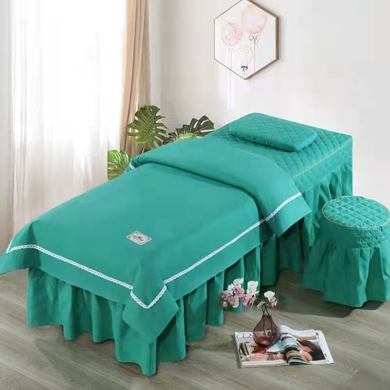 Keturių dalių lovos užtiesalo komplektas, universalus stilius, šilko gėlių audinys, siūlų dažymas, reaktyvus spausdinimas ir dažymas, raštas 69850