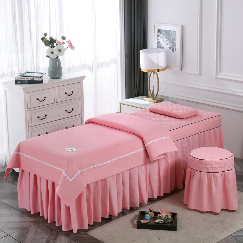 Keturių dalių lovos užtiesalo komplektas, universalus stilius, šilko gėlių audinys, siūlų dažymas, reaktyvus spausdinimas ir dažymas, raštas 69850