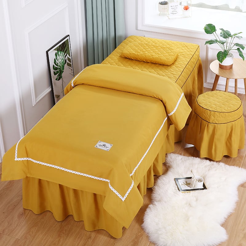 Keturių dalių lovos užtiesalo komplektas, universalus stilius, šilko gėlių audinys, siūlų dažymas, reaktyvus spausdinimas ir dažymas, raštas 69850